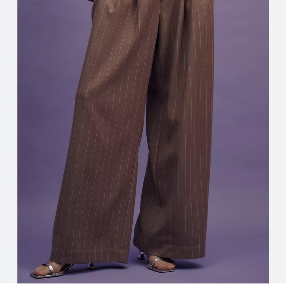 Maeve Pinstripe Wide-Leg Pants